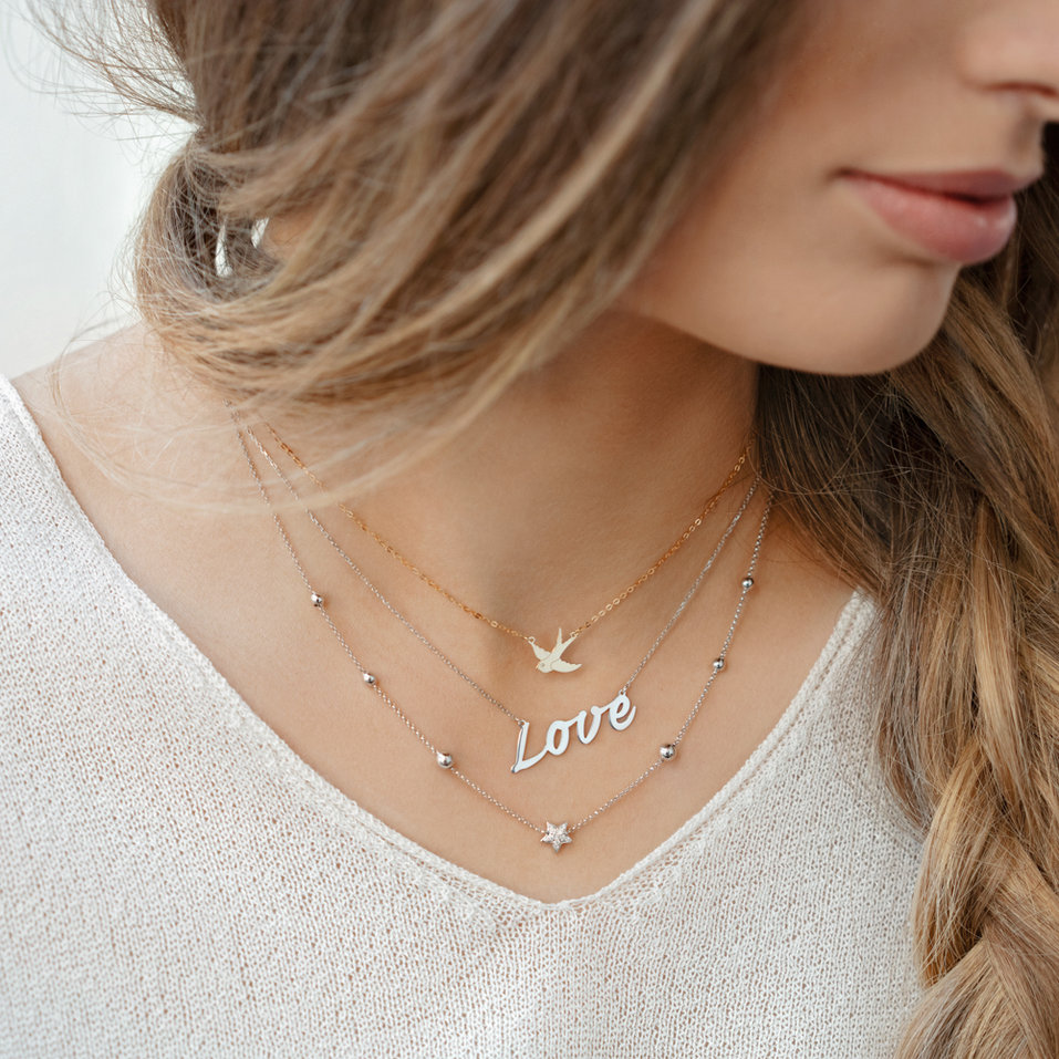 Náhrdelník s diamantem Swallow