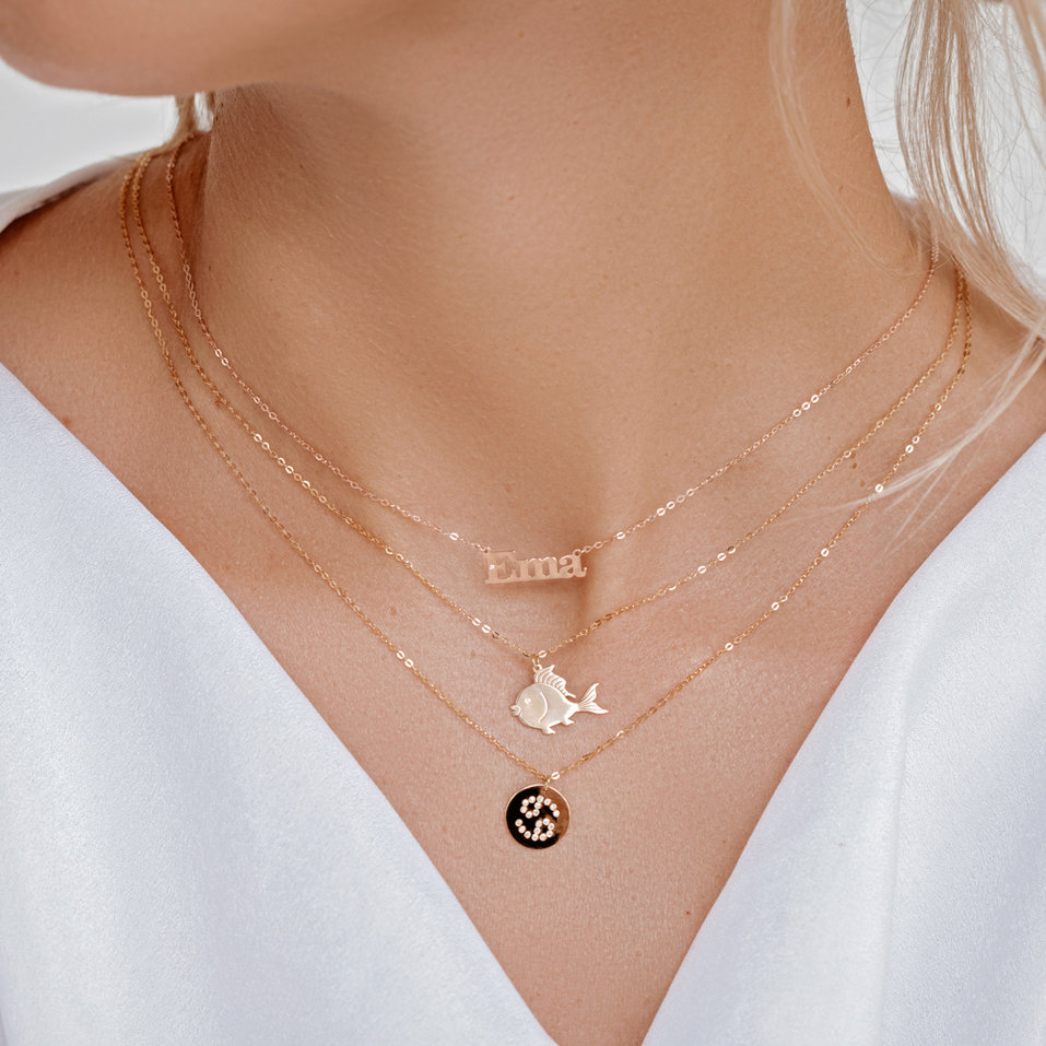 Náhrdelník s diamantem Goldfish