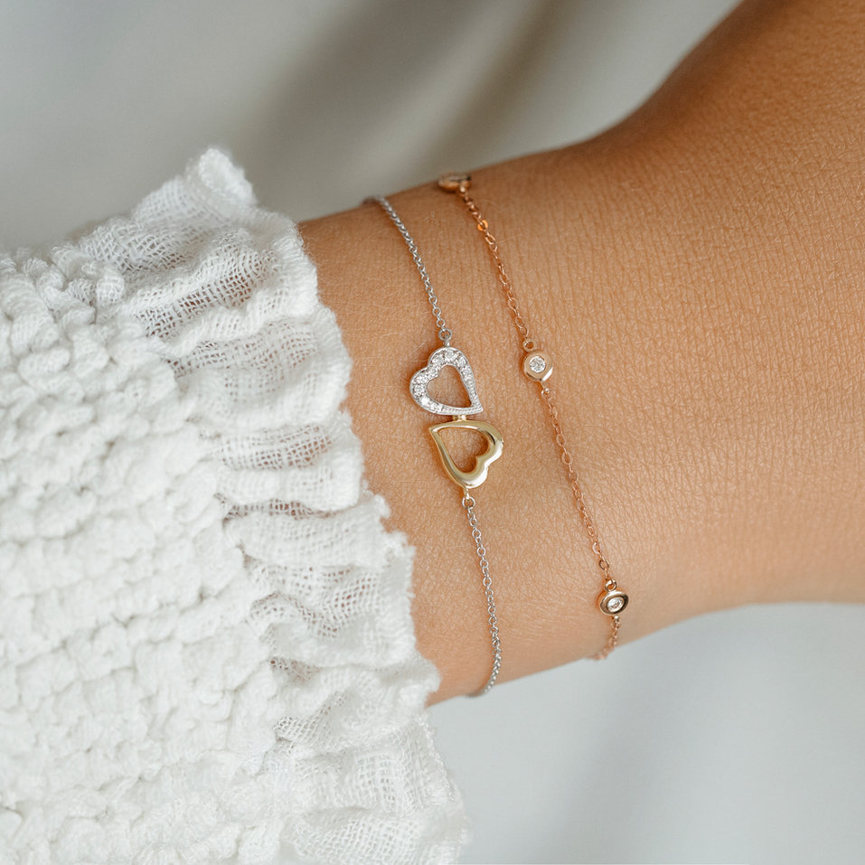 Náramek s diamanty Lovely Heart