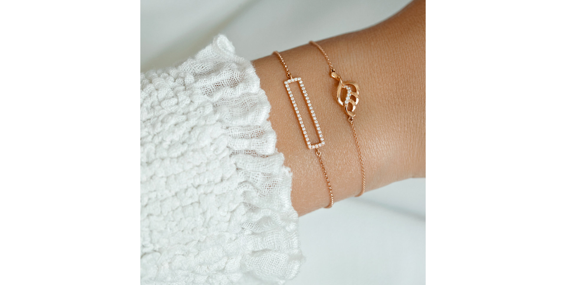 Náramek s diamanty Sparkling Leaf