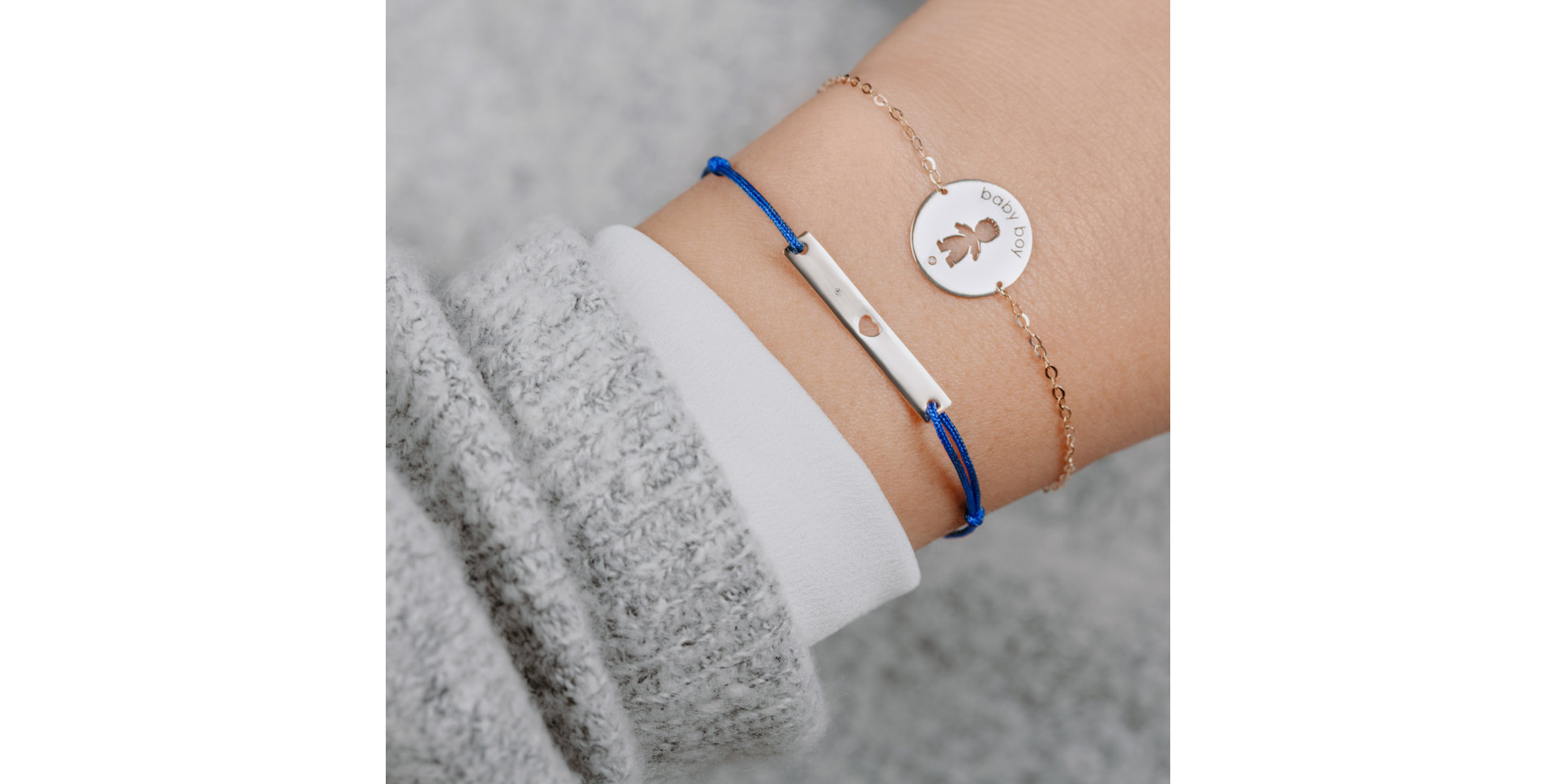 Diamantový náramek se šňůrkou Heart Stamp