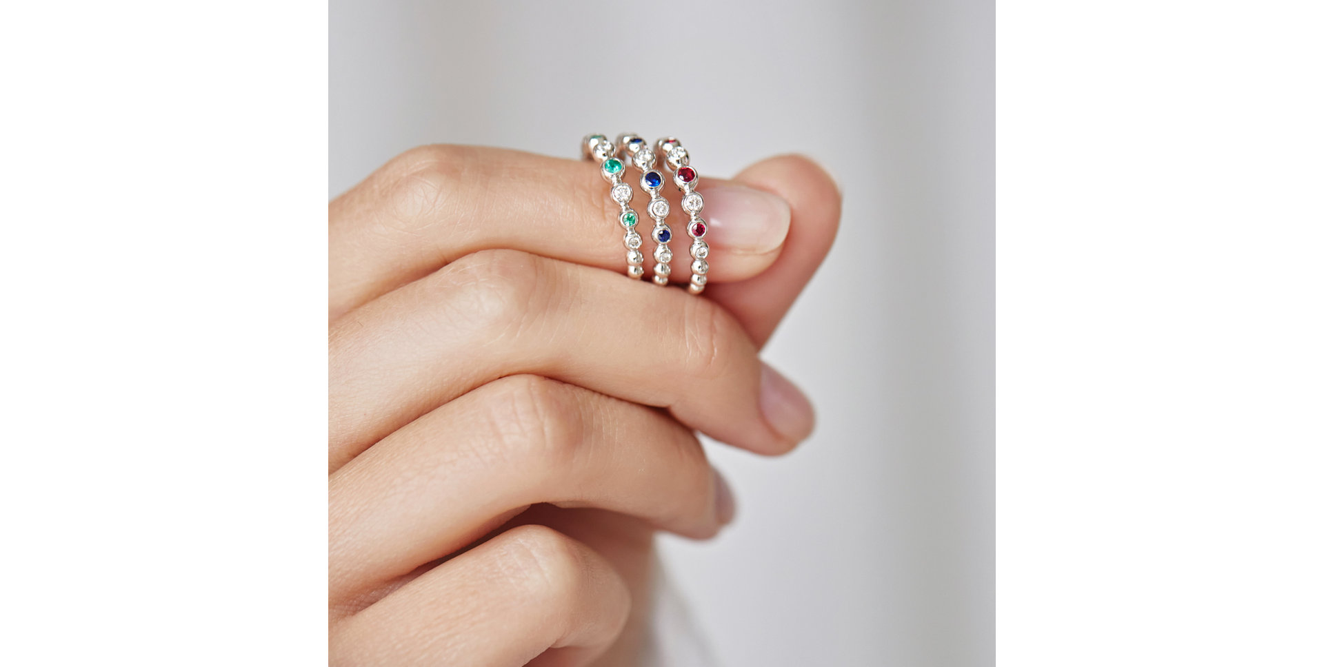 Prsten s diamanty a safíry Shiny Dots