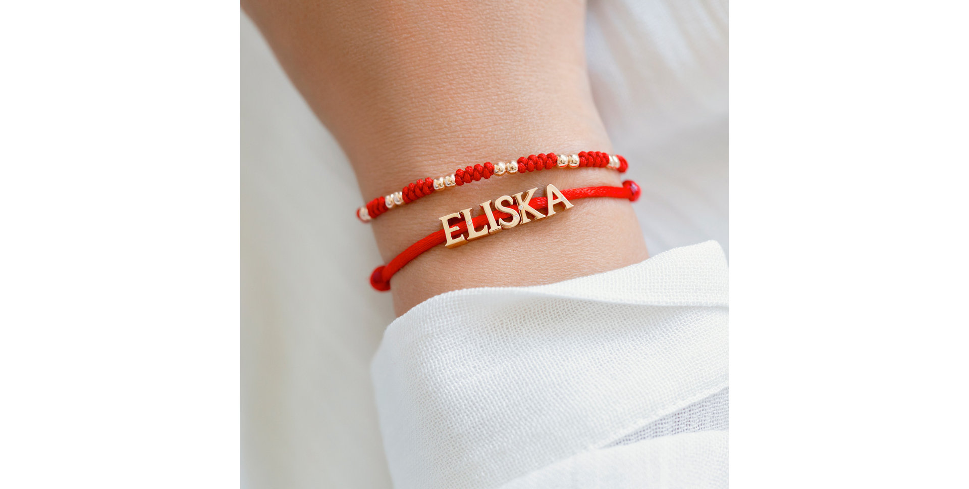 Diamantový náramek se šňůrkou Curly Name