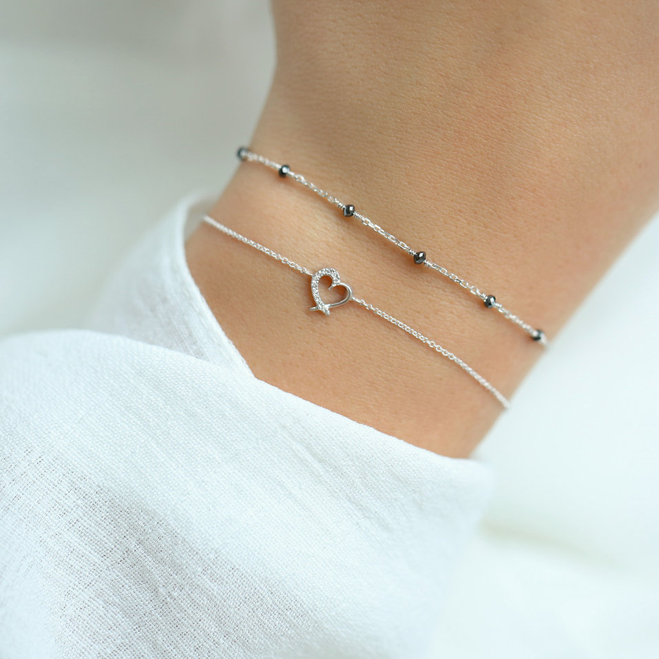 Náramek s černými diamanty Dark Melody