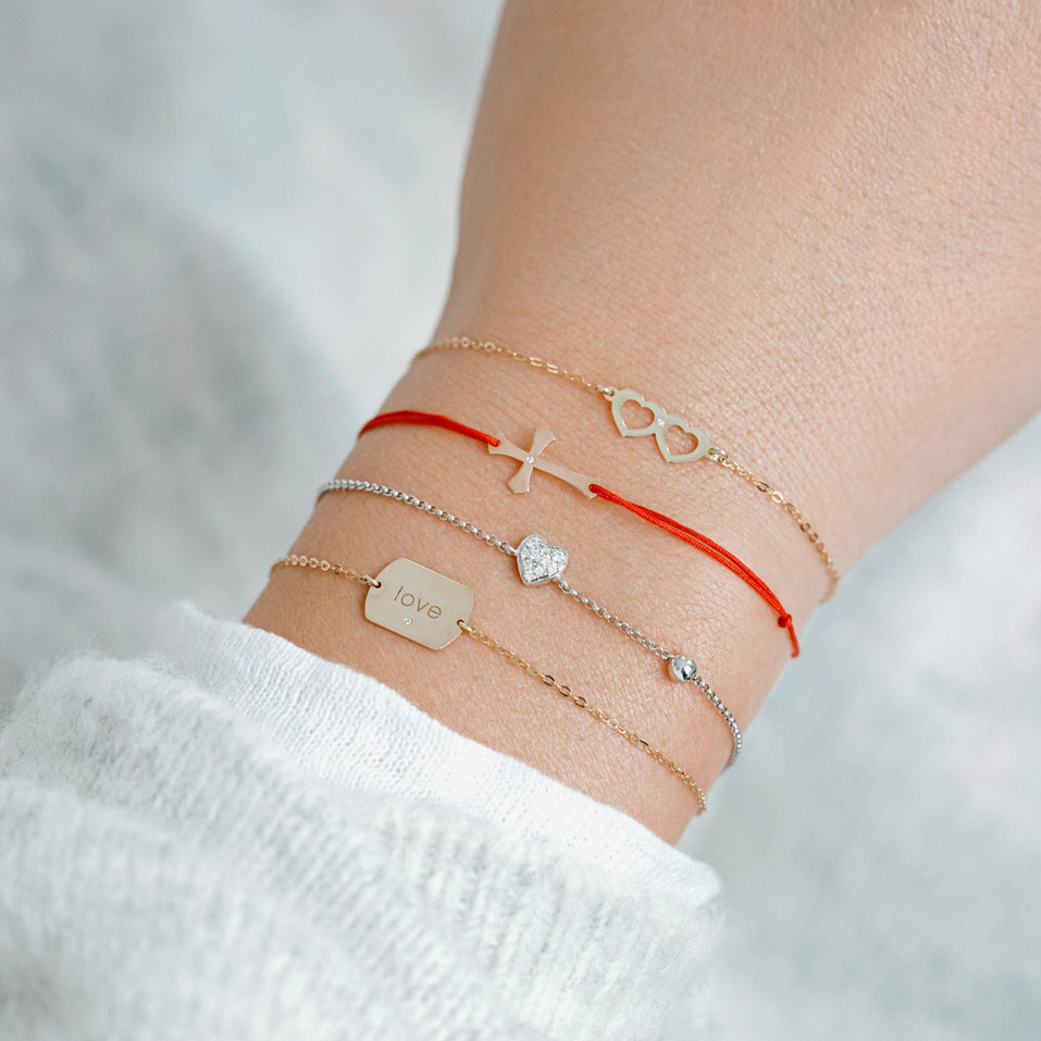 Náramek s černými diamanty My Heart