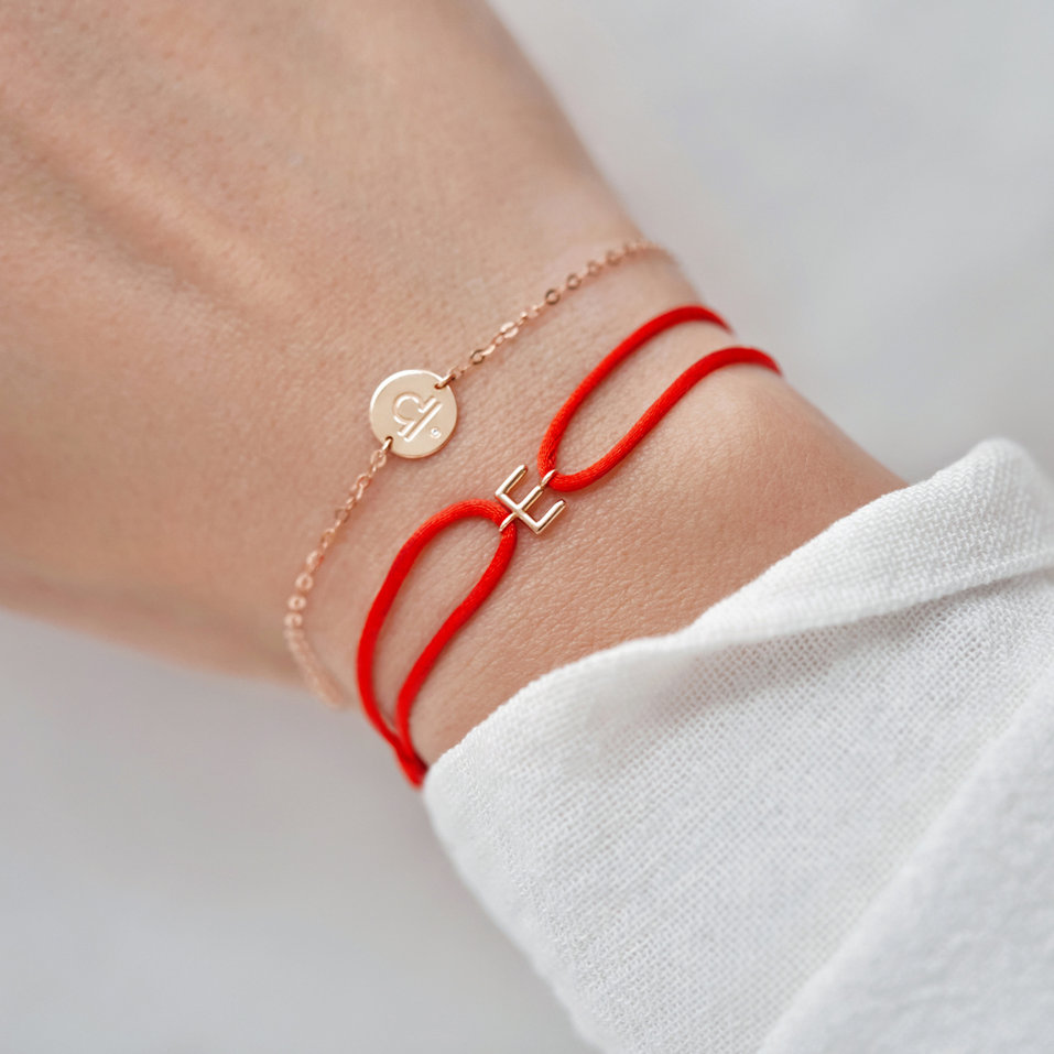 Diamantový náramek se šňůrkou Red E