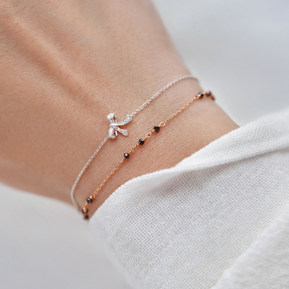 Náramek s černými diamanty Deep Melody