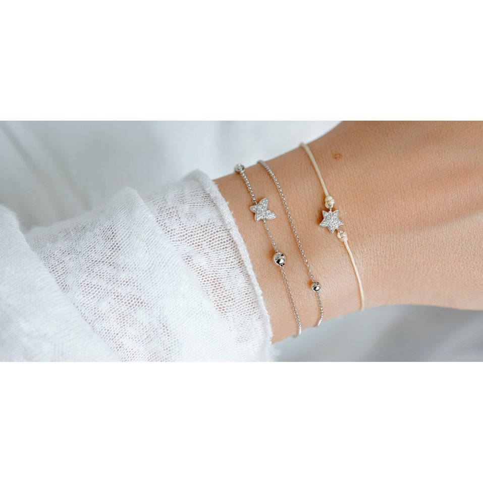 Diamantový náramek se šňůrkou Star Message