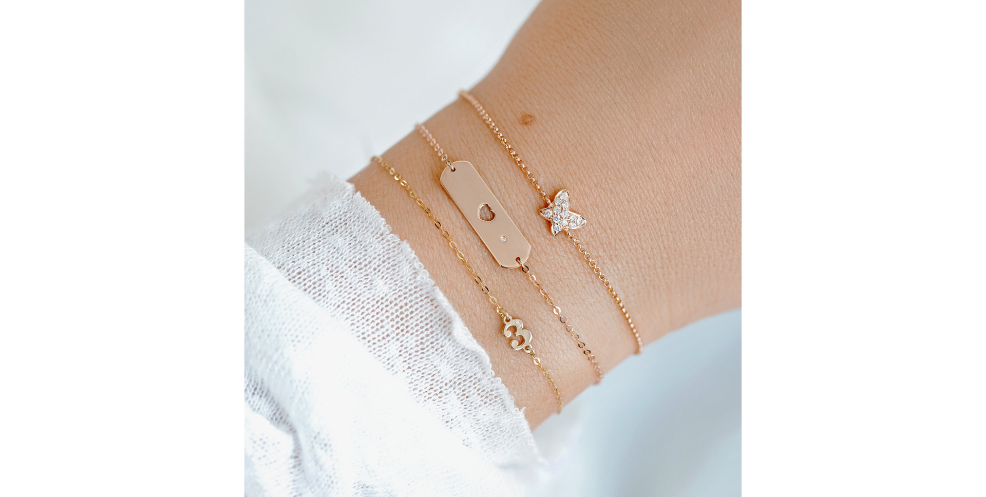 Náramek s hnědými diamanty Romantic Message