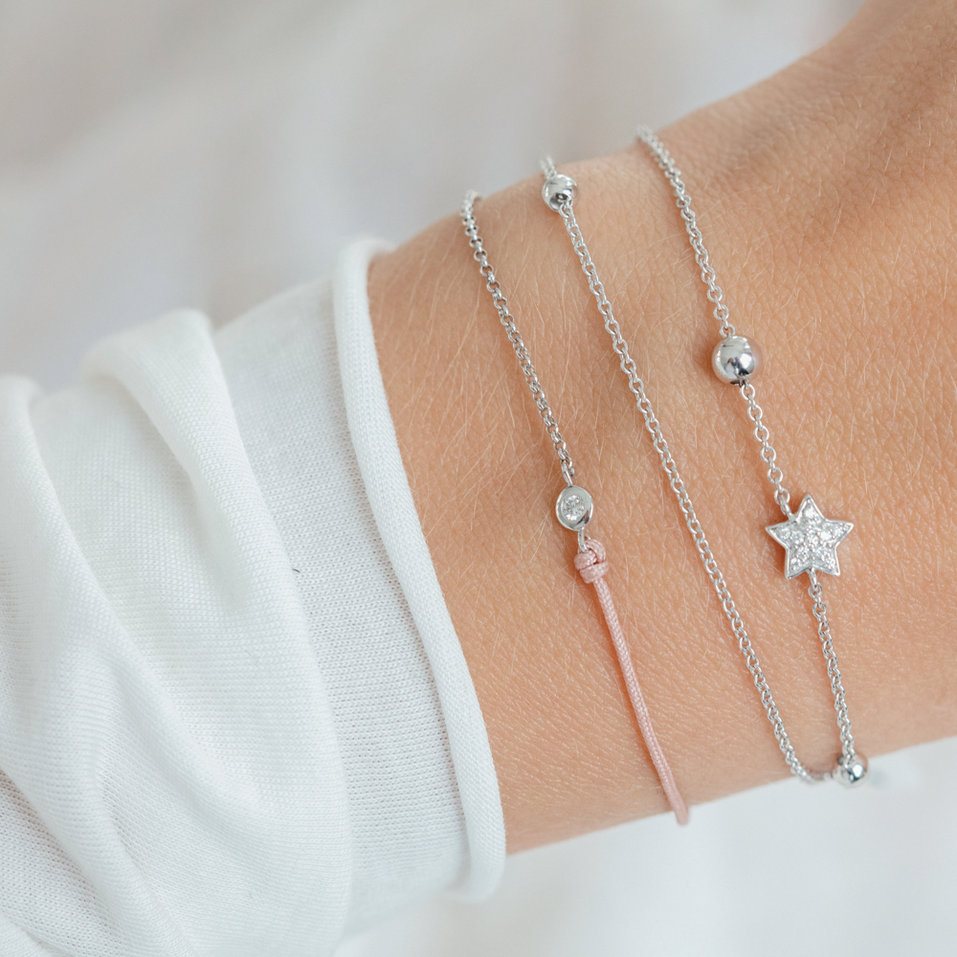 Náramek s hnědými diamanty Starshine Message