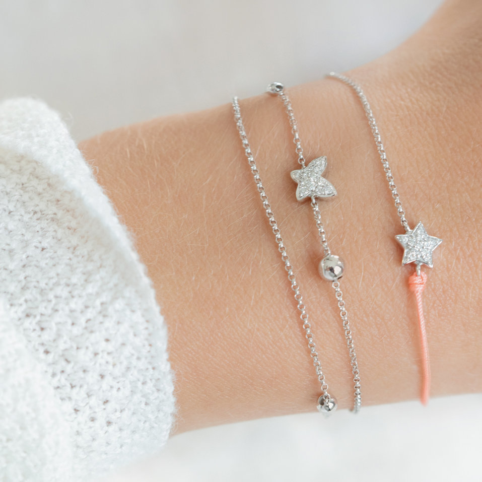 Diamantový náramek se šňůrkou Be a Star
