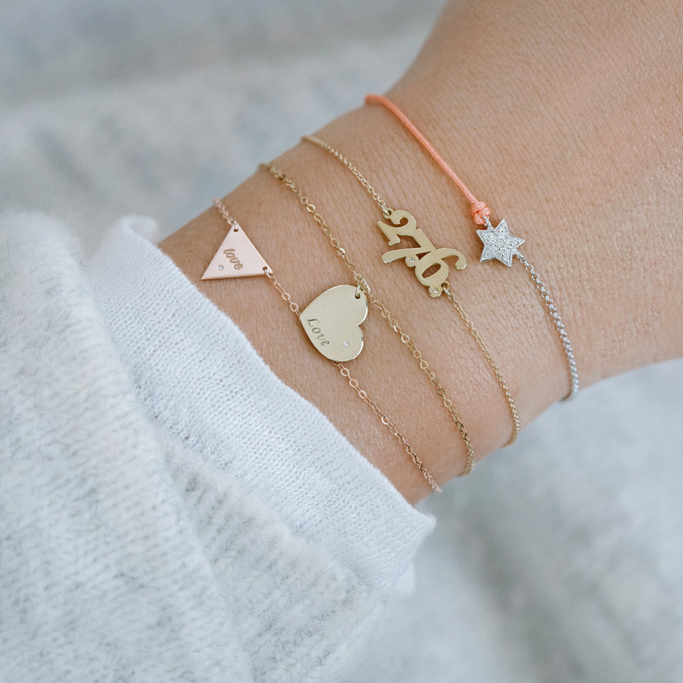 Diamantový náramek se šňůrkou Be a Star