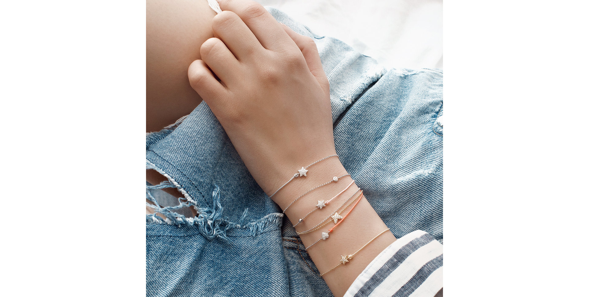 Diamantový náramek se šňůrkou Dream Message