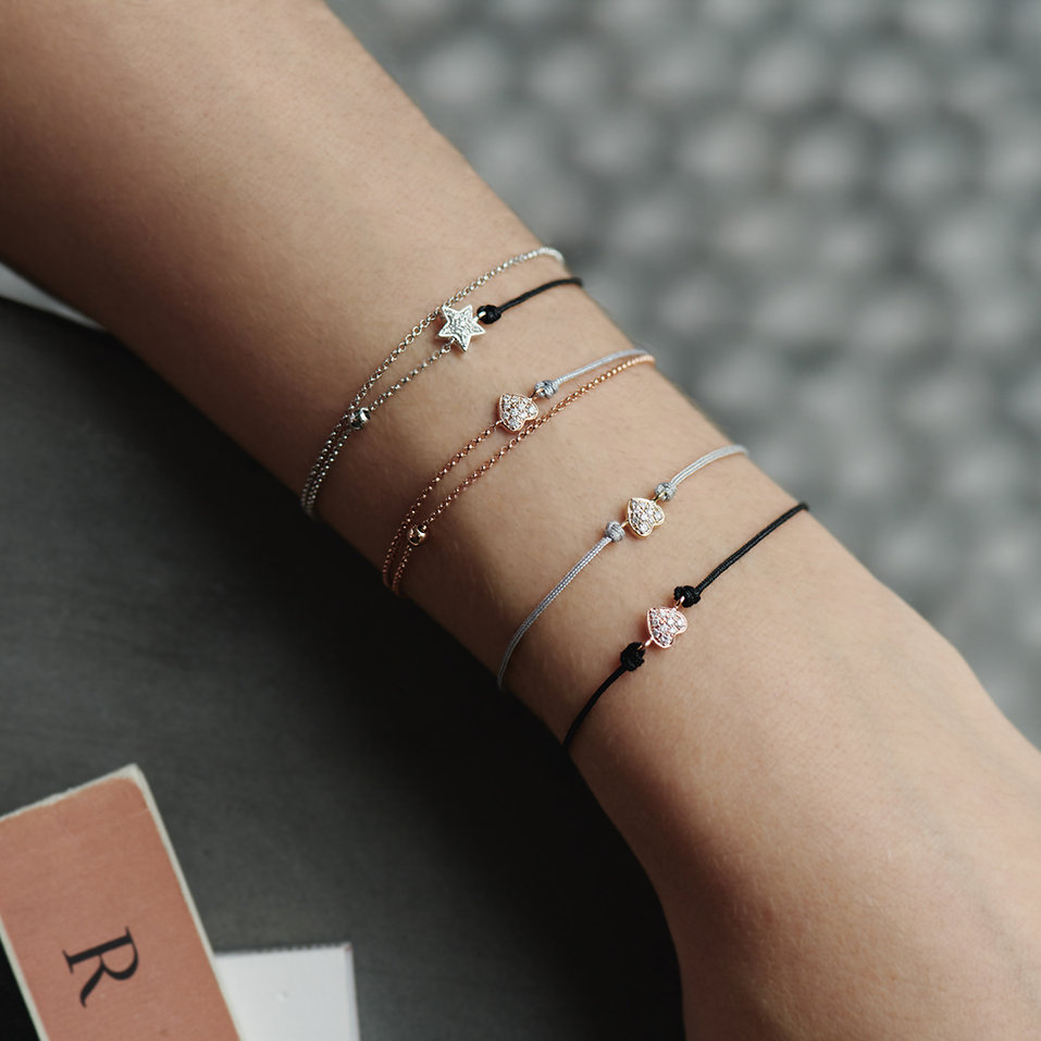 Diamantový náramek se šňůrkou Dream Message