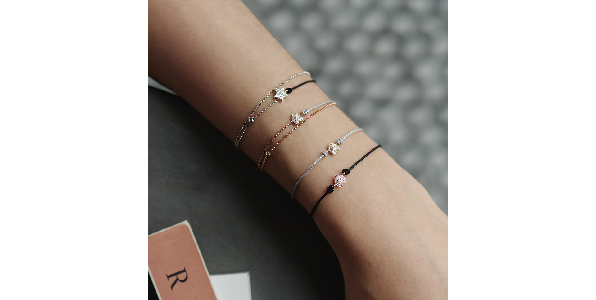 Diamantový náramek se šňůrkou Dream Message