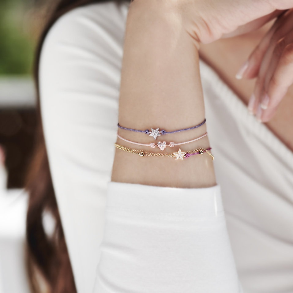 Diamantový náramek se šňůrkou Dream Message