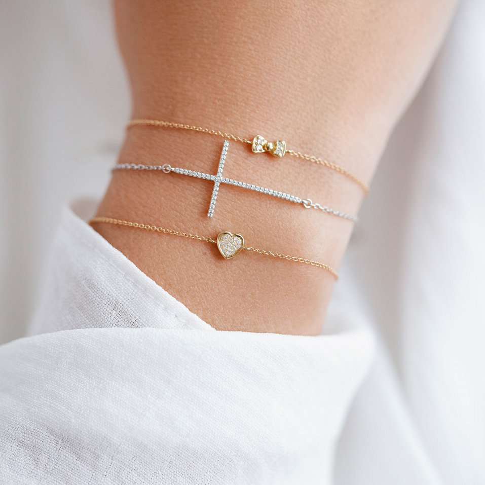 Náramek s diamanty Big Cross