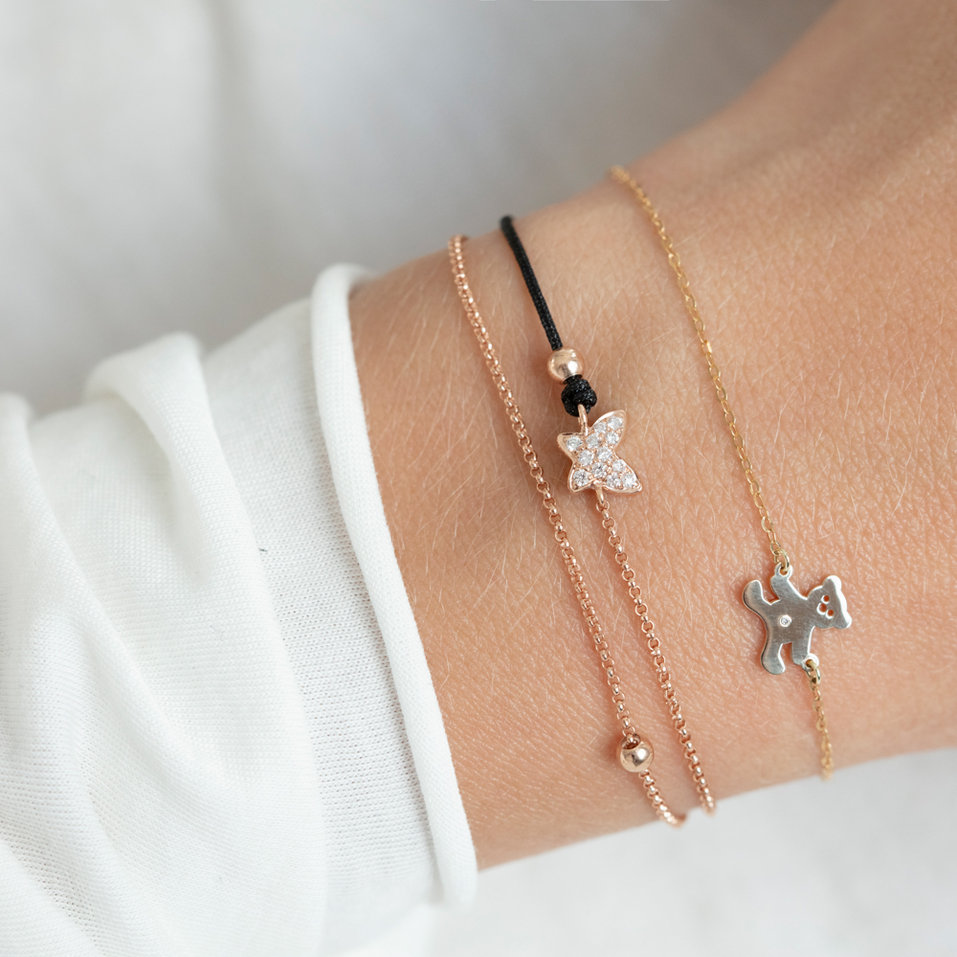 Diamantový náramek se šňůrkou Paradise Message