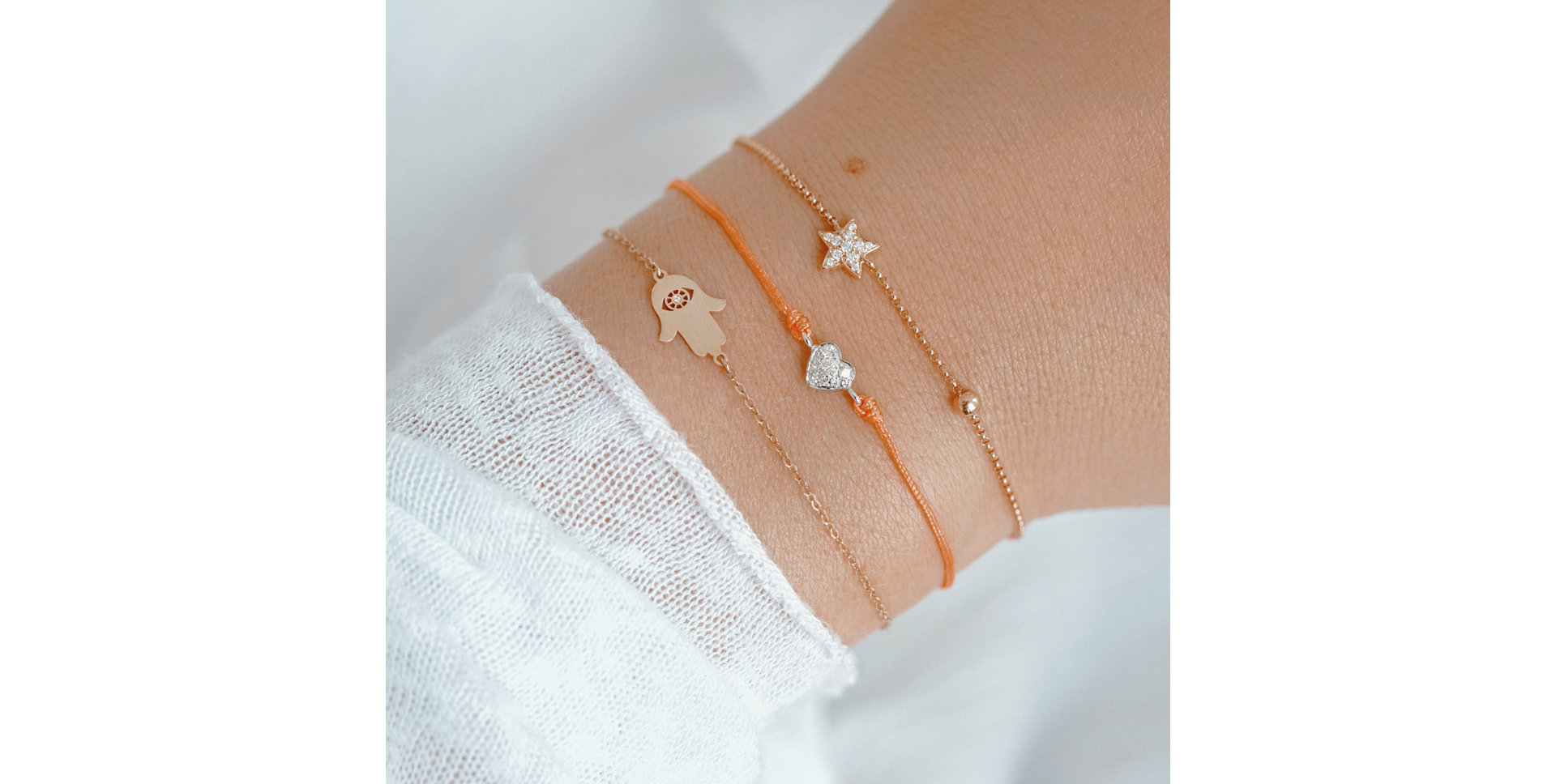 Briliantový náramek se šňůrkou Pretty Heart