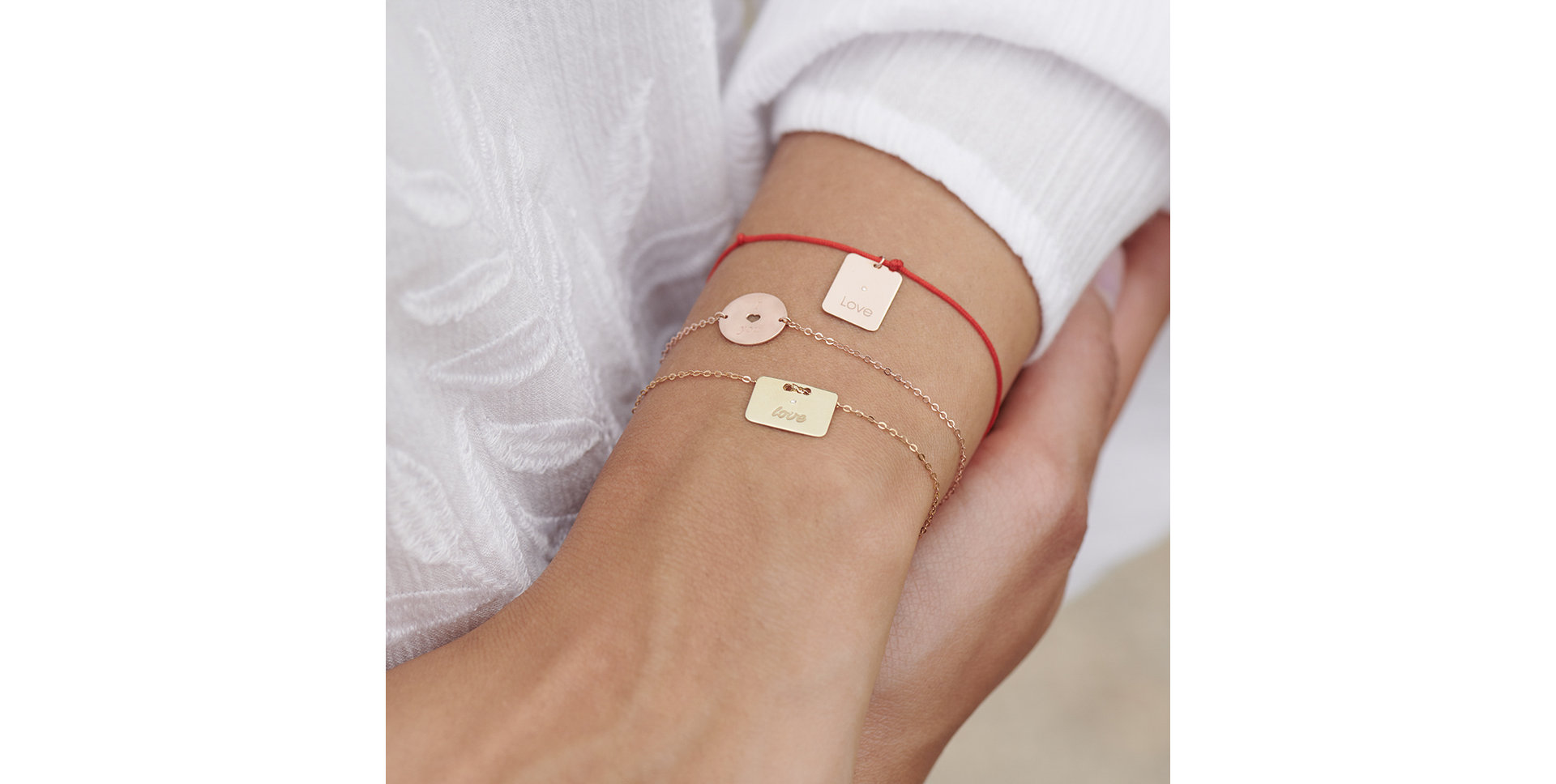 Náramek s diamantem I love you