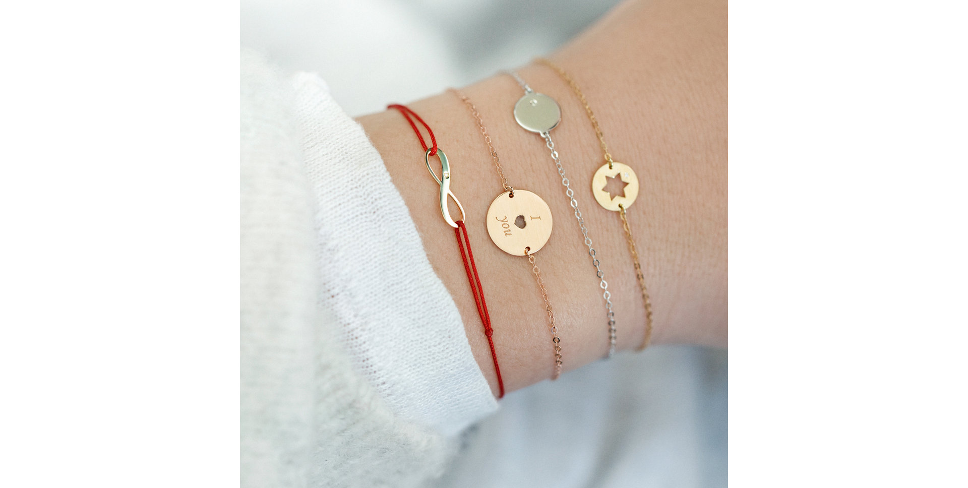 Náramek s diamantem I love you