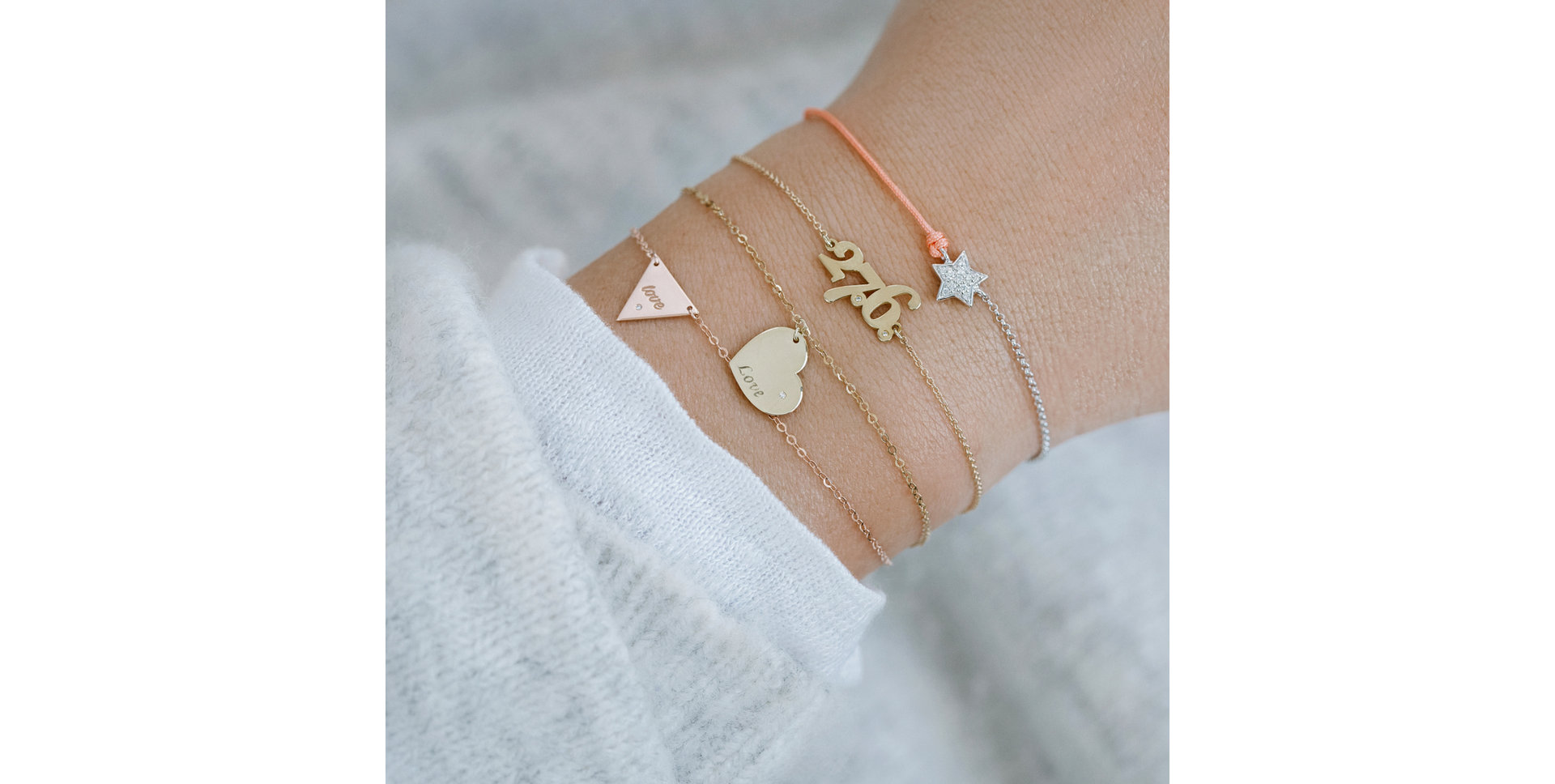 Náramek s diamantem Amour Heart