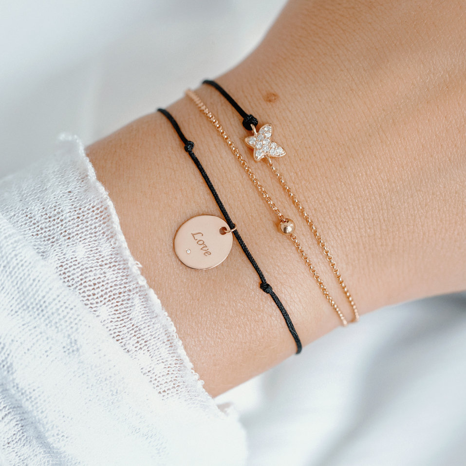 Diamantový náramek se šňůrkou Secret Love