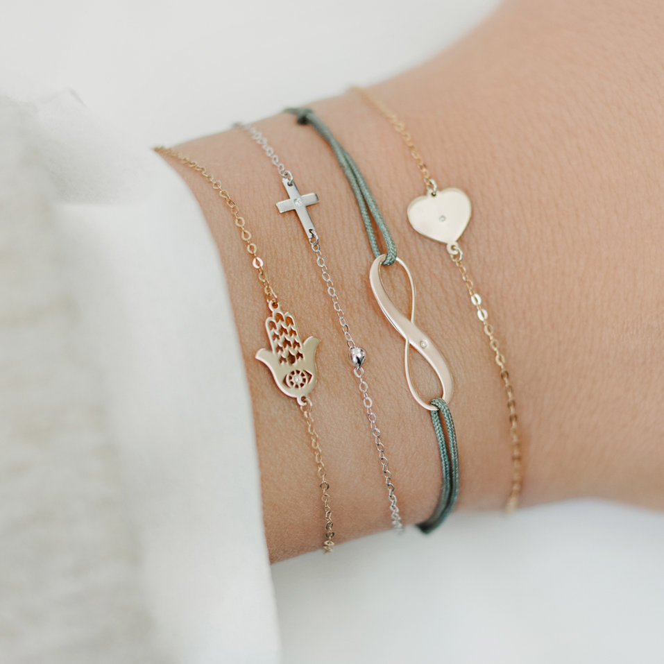 Diamantový náramek se šňůrkou Infinity