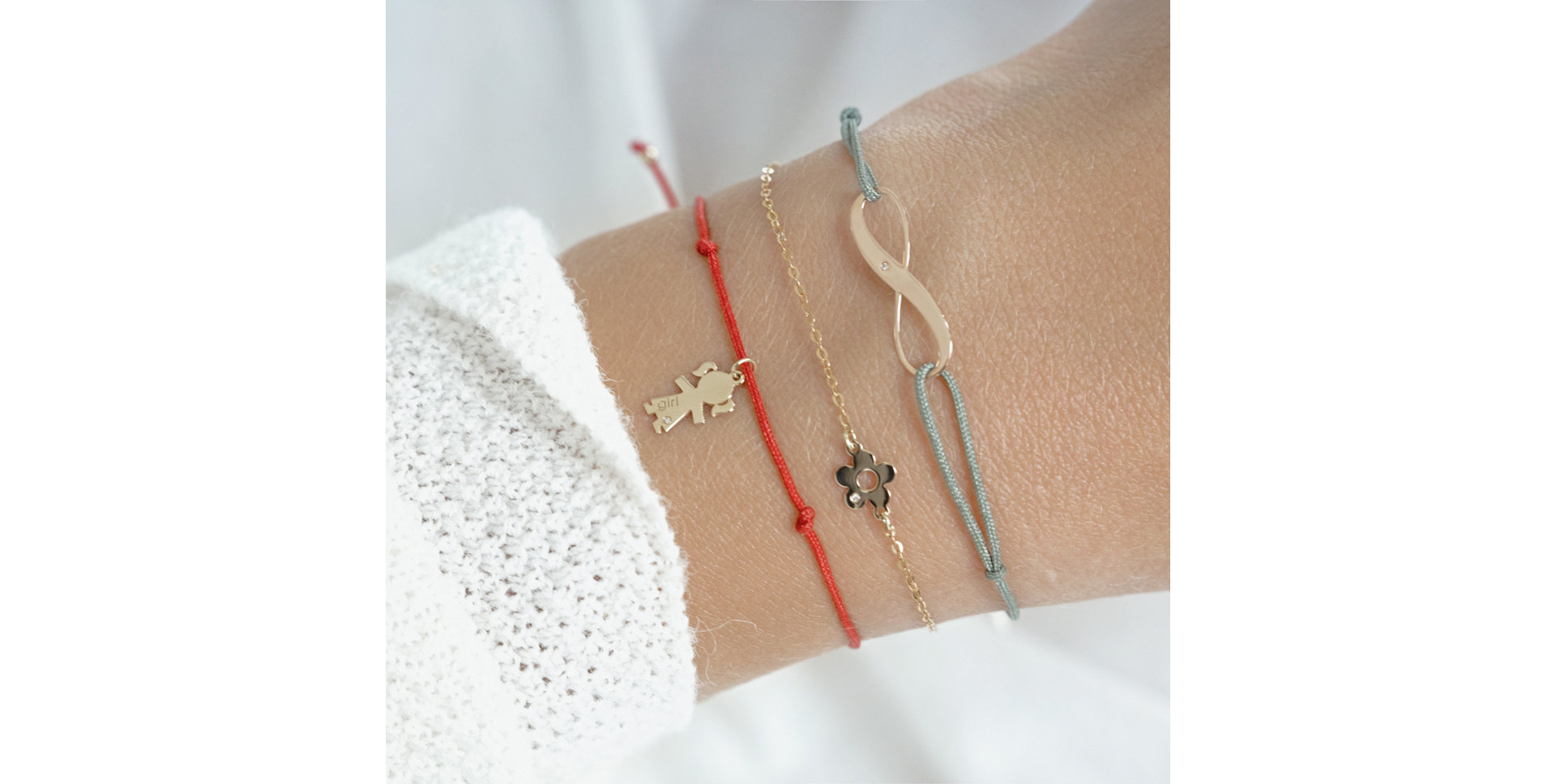 Diamantový náramek se šňůrkou Infinity