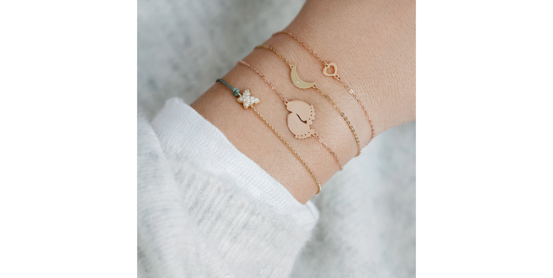 Náramek s diamantem Midnight Moon