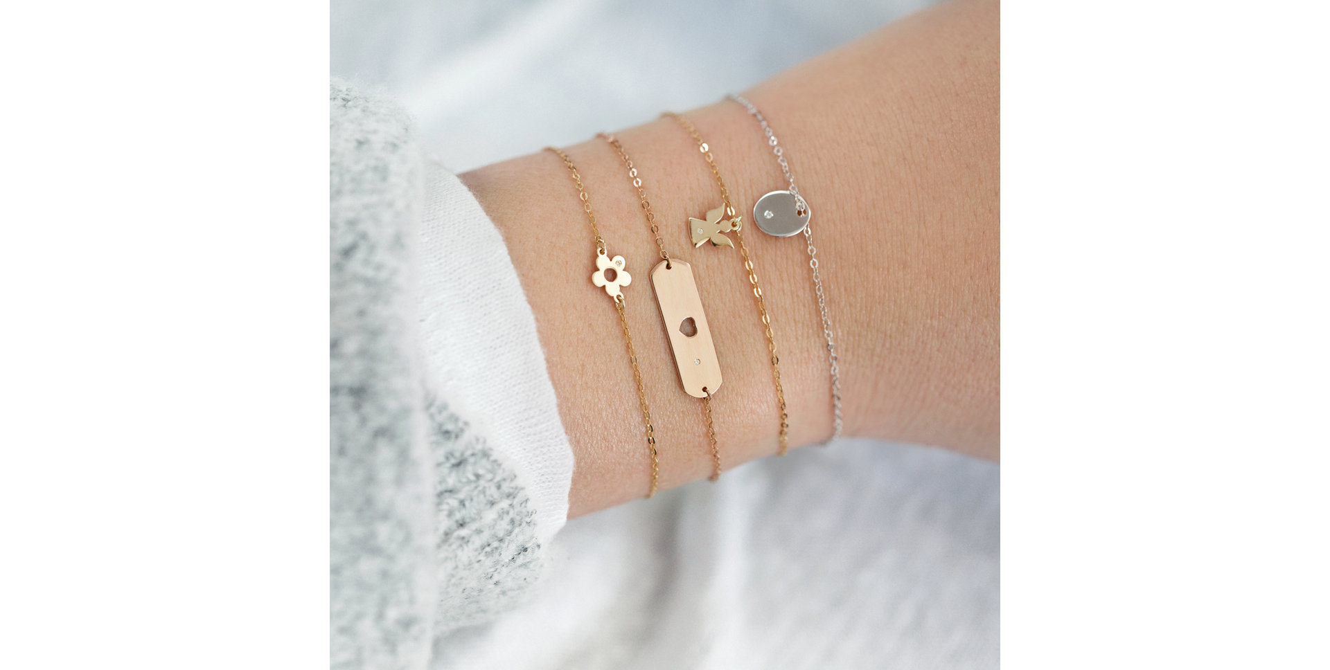 Náramek s diamantem Charming Heart