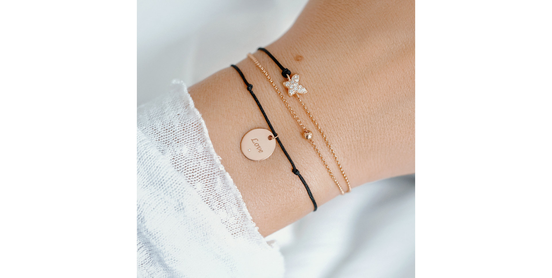 Diamantový náramek se šňůrkou Secret Love