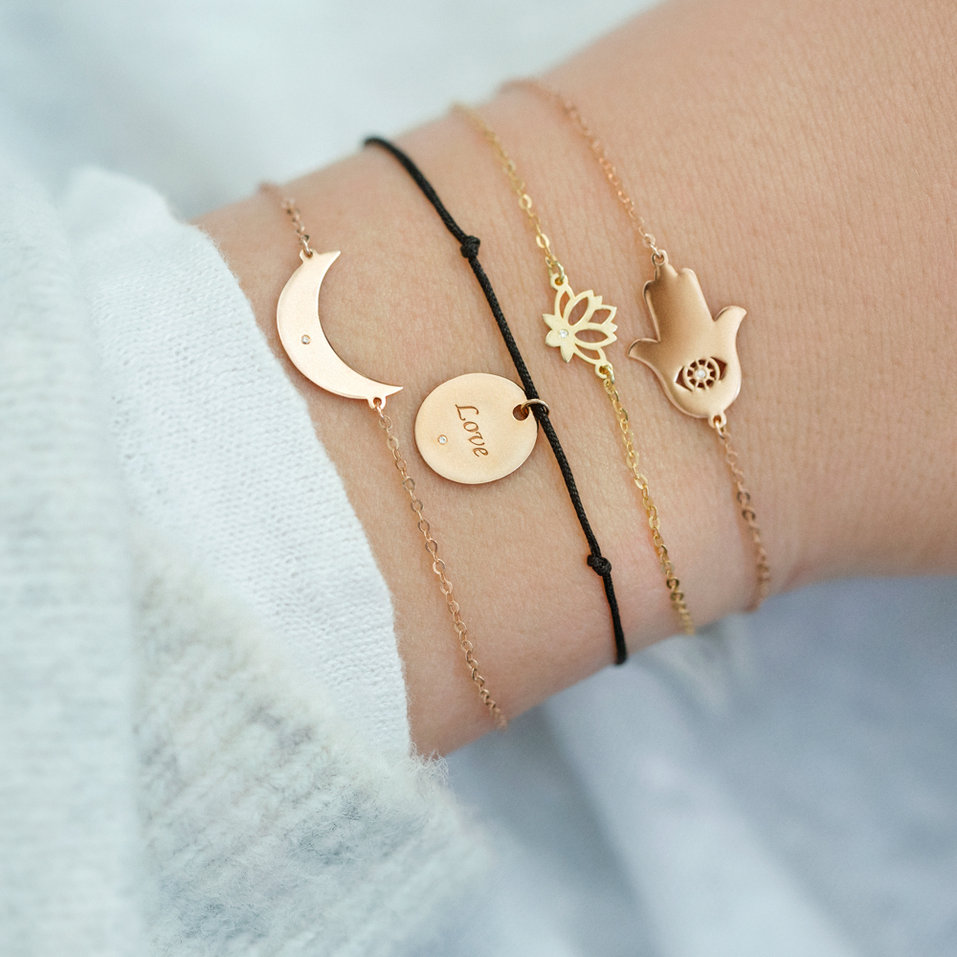 Diamantový náramek se šňůrkou Secret Love