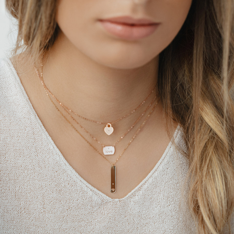 Náhrdelník s diamantem Military Heart