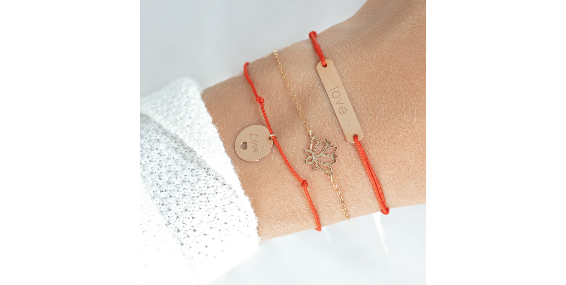 Diamantový náramek se šňůrkou Amour Love