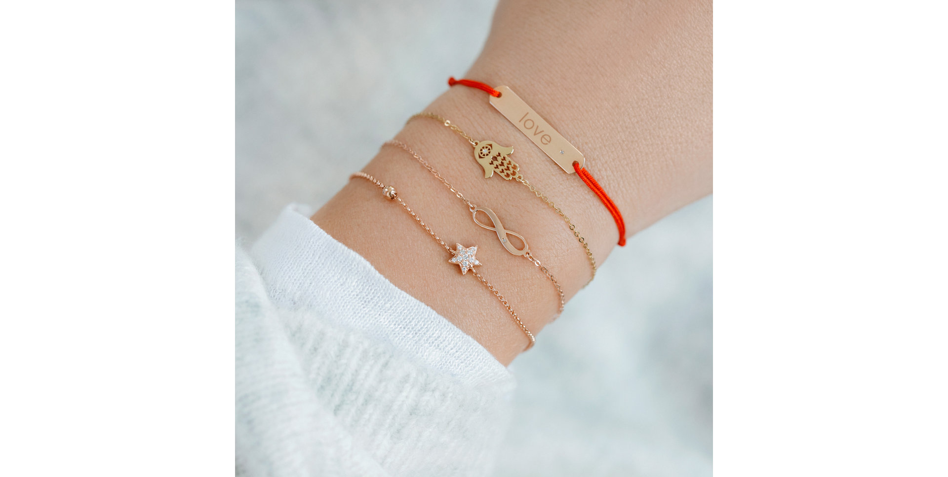 Diamantový náramek se šňůrkou Amour Love