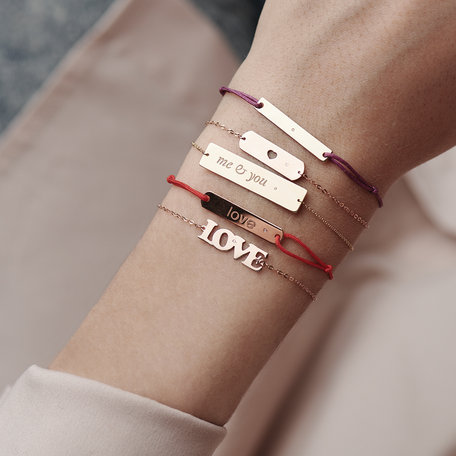 Diamantový náramek se šňůrkou Amour Love