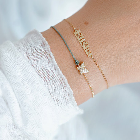 Diamantový náramek se šňůrkou Diamond Butterfly