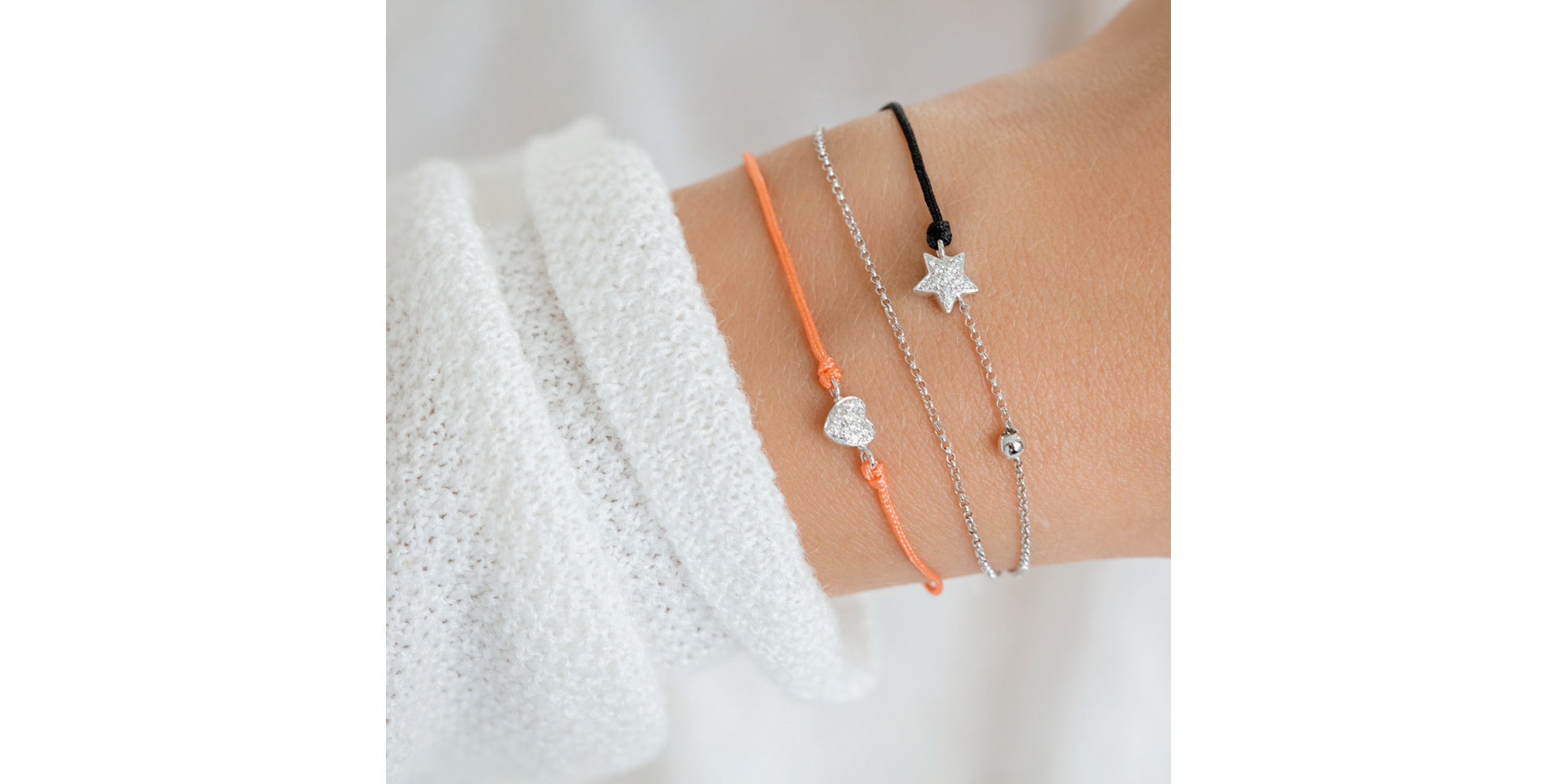 Diamantový náramek se šňůrkou My Heart