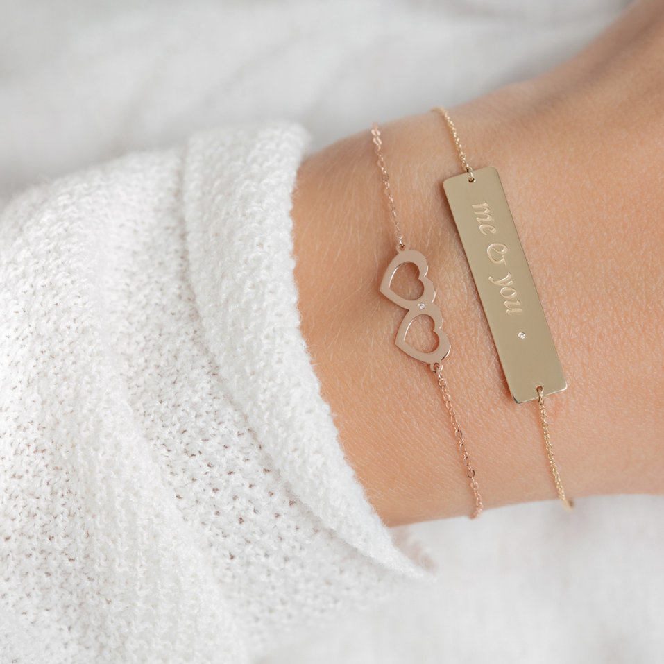 Náramek s diamantem Me and You