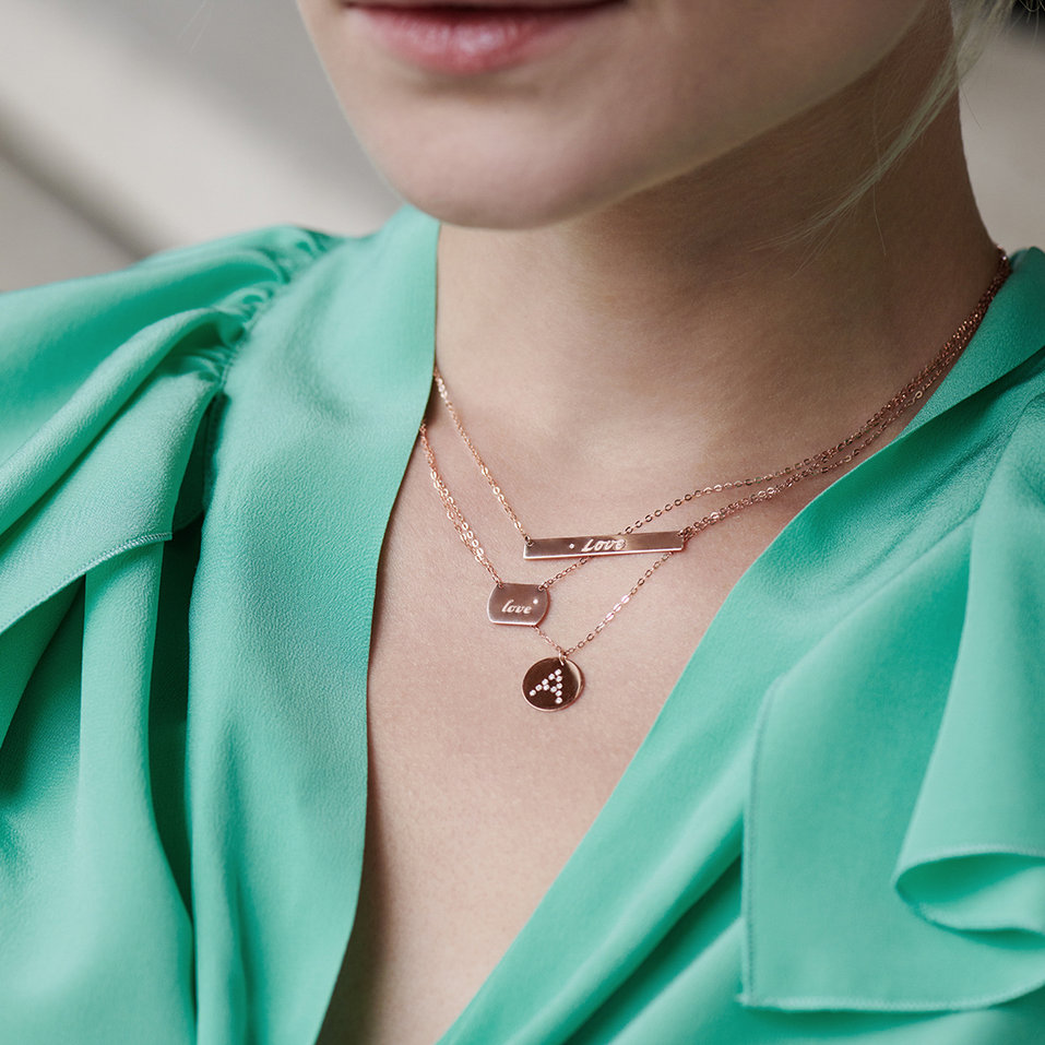 Náhrdelník s diamantem Amour Ribbon