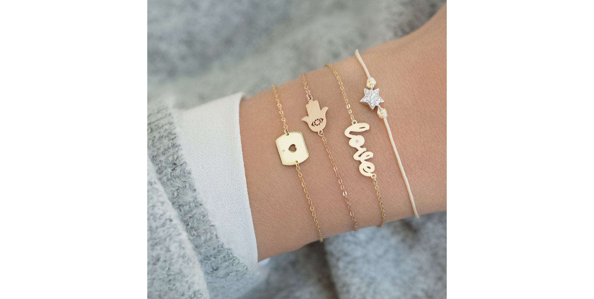 Náramek s diamantem Love