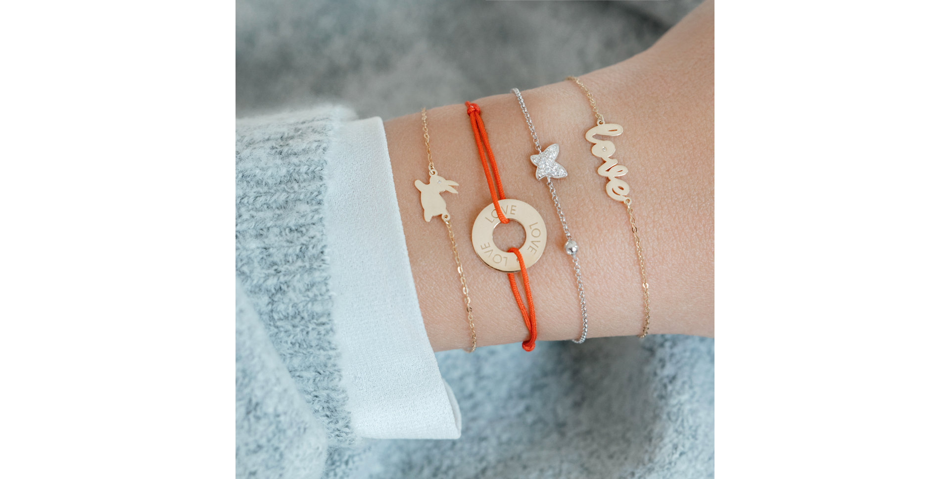 Náramek s diamantem Love