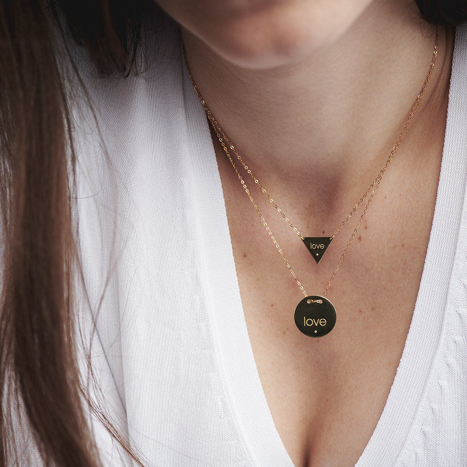 Náhrdelník s diamantem Love Stamp