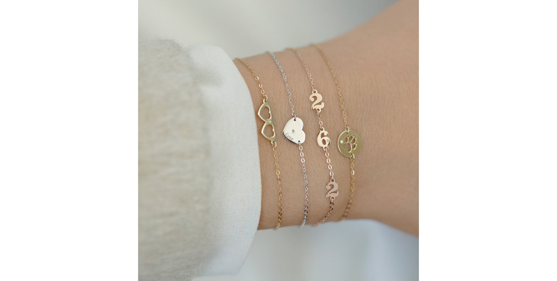 Náramek s diamantem Heart Love