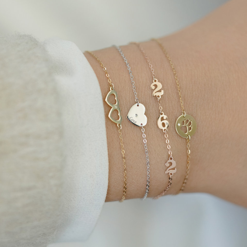 Náramek s diamantem Heart Love