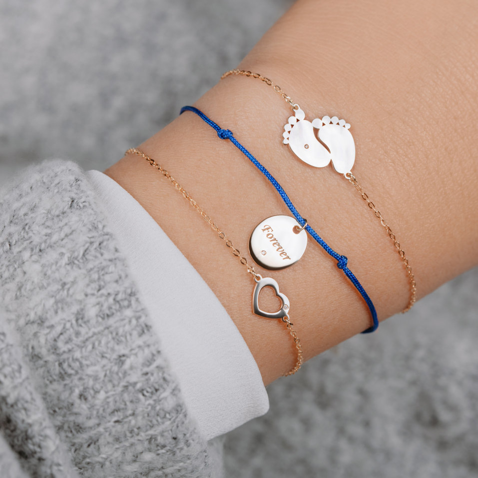 Náramek s diamantem Hearts