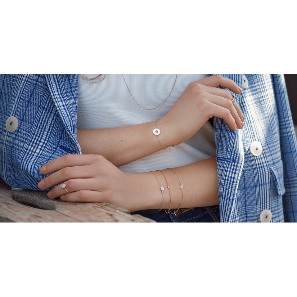 Náramek s diamantem Glittering Heart