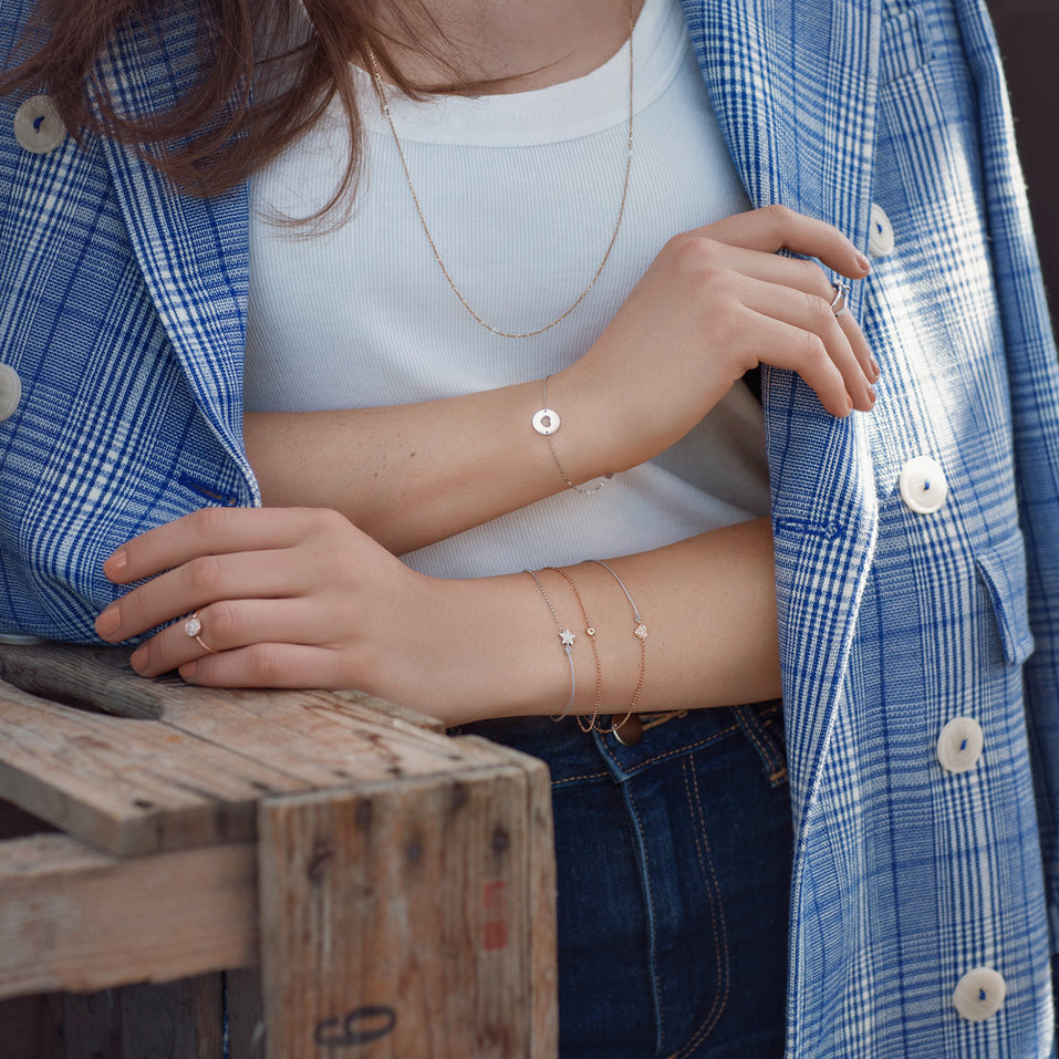 Náramek s diamantem Glittering Heart