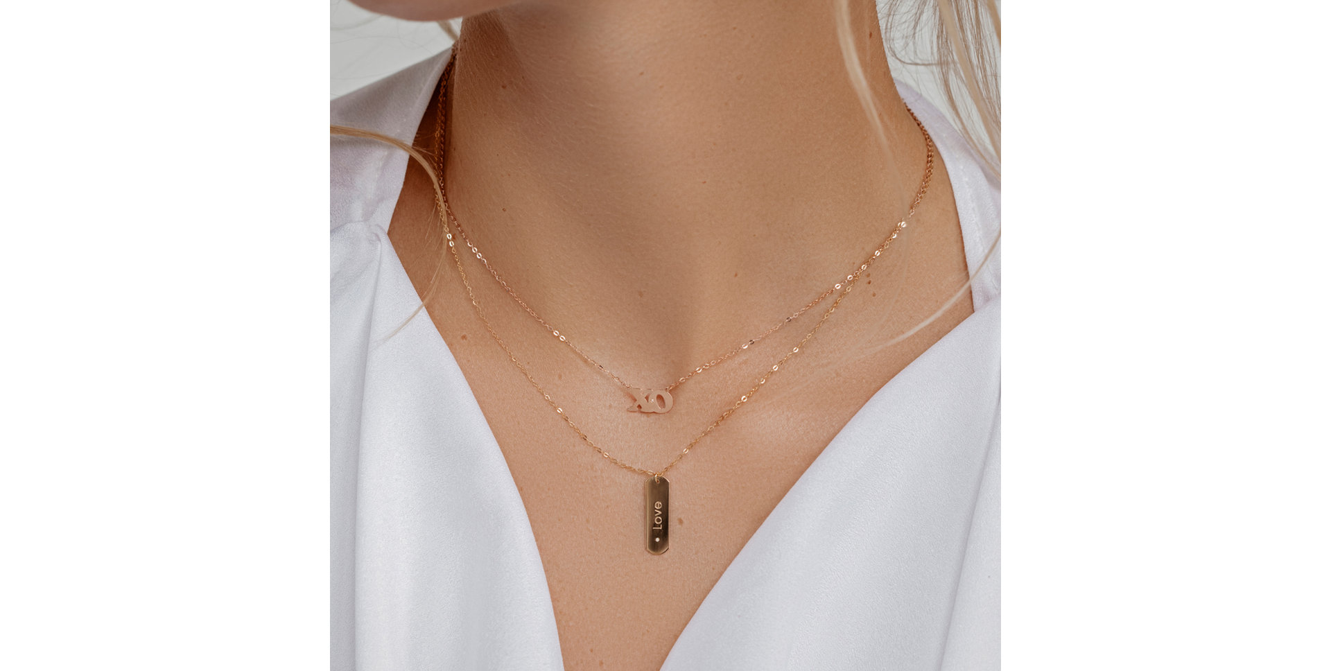 Náhrdelník s diamantem XO